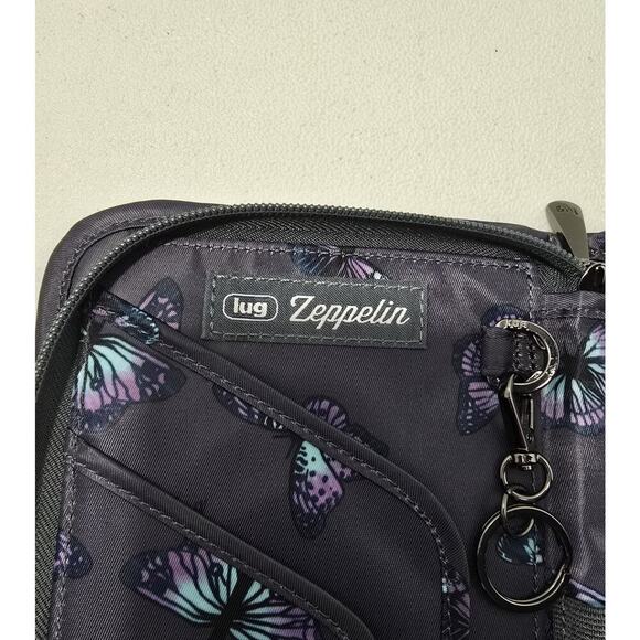 Lug Large Continental Wallet Zeppelin Butterfy Grey Print NWT - Picture 5 of 7